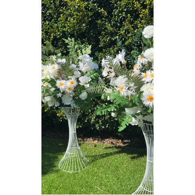 thumb_70cm -  Rose & Fern Flower Arrangement - White/Cream