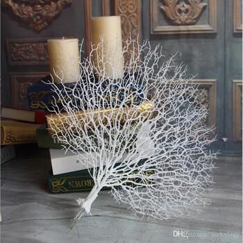thumb_55cm Artificial Fan Coral Branch - White