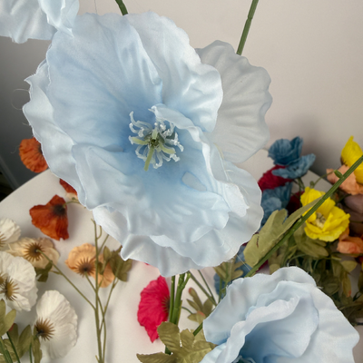 thumb_Light Blue Poppy Spray Stem - 76cm – 5 Head