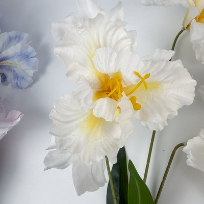 thumb_White Ruffled Iris Spray – 80cm Artificial Flower Stem