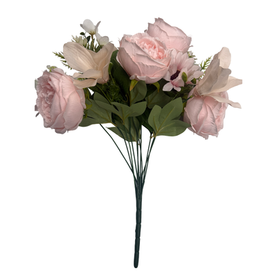 thumb_50cm - Soft Pink 11 Head Peony and Mixed Flower Bush Artifical