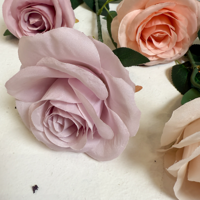 thumb_Soft Lavender Open Rose Stem 50cm Artificial – Single Stem