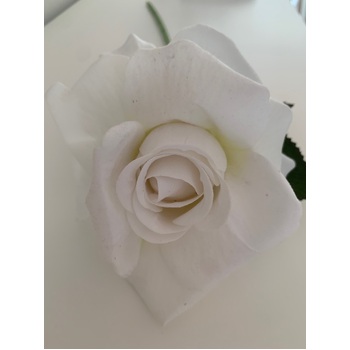 thumb_9cm Diameter - White Velvet Single Stem Rose -75cm Tall