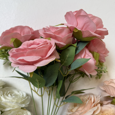 thumb_43cm - Dark Pink 7 Head Artificial Rose Bush