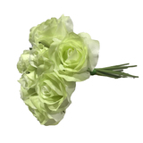thumb_Silk Rose Bouquet - 26cm - W/ 7 Flowers & 3 Buds - Green
