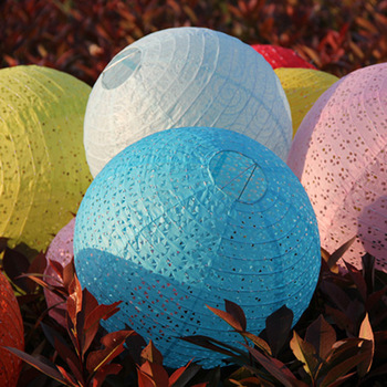 thumb_30cm (12inch) - White Flower Pattern Paper Lantern