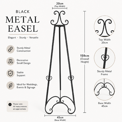 thumb_Black Metal Sign Display Easel 159cm