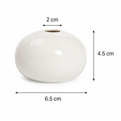 thumb_Mini Round Ceramic Bud Vase - White - 6.5cm