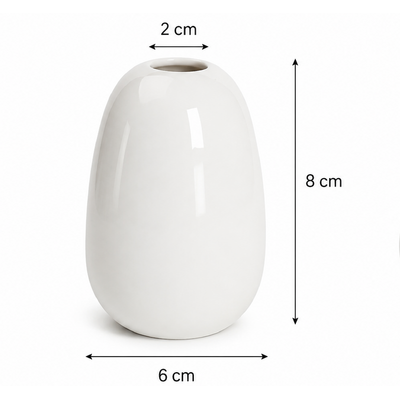 thumb_White Ceramic Bud Vase - White - 8.5cm