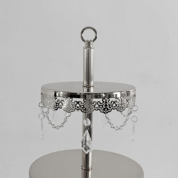 thumb_3 Tier Silver Cake Stand - With Acrylic Crystals