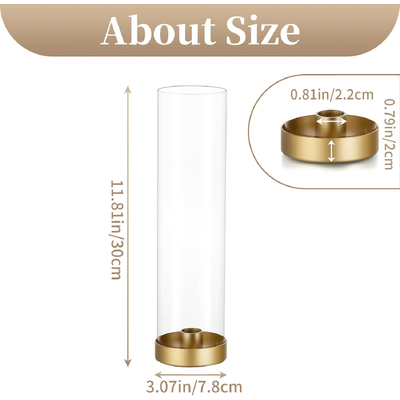 thumb_Set of 4 - Hurricane with Gold Base Dinner/Taper Candle Holder Set