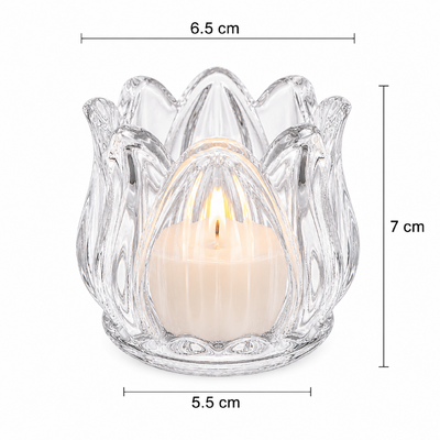 thumb_Clear Glass Tulip Tealight Candle Holder 7cm