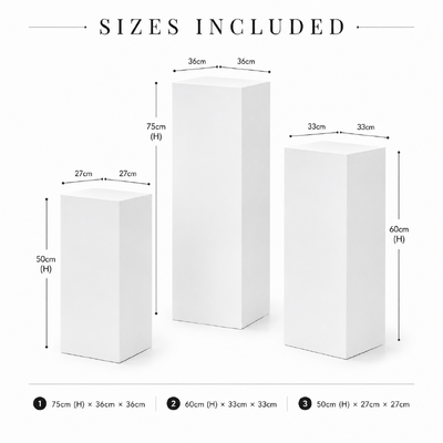 thumb_Set of 3 White Acrylic Wedding Plinths