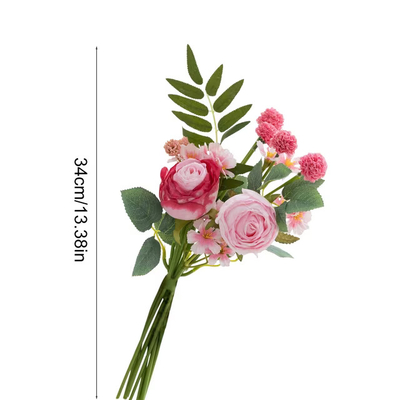 thumb_34cm Artificial Mixed Rose Flower Vase Bouquet – Two Tone Purple
