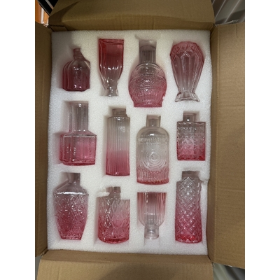 thumb_Pink Glass Bud Vase Set – 12pcs (3 Sizes)