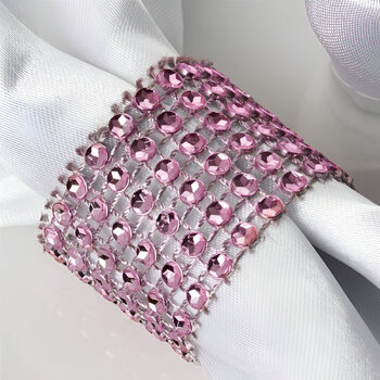 thumb_10pk Napkin Rings - Pink Mesh Design