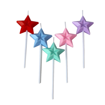 thumb_1 x  Red Star Birthday Cake Candles 