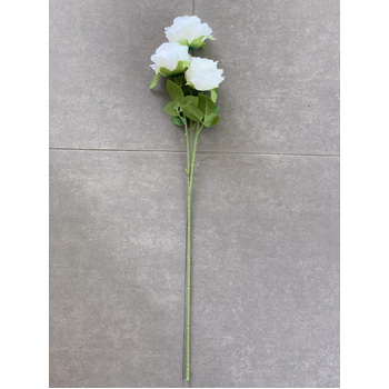 thumb_65cm - 3 Head Rose Flower Stem - White