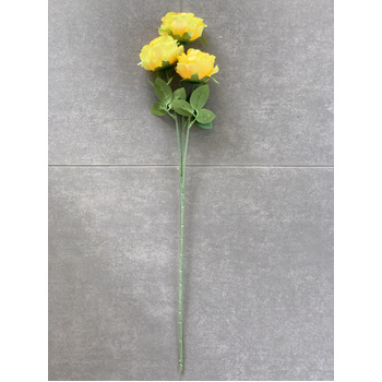 thumb_65cm - 3 Head Rose Flower Stem - Yellow