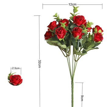 thumb_11 Head Mini Rose Filler Bunch - Red