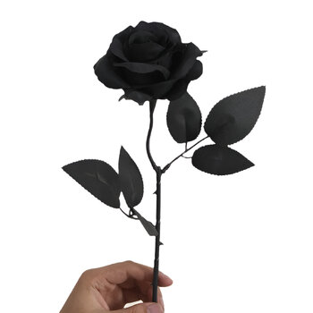 thumb_48cm - Single Stem Open Rose - Black