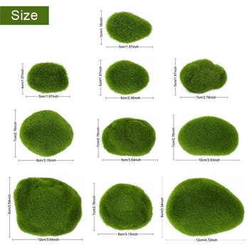 thumb_10pcs Set of Faux Green Moss Rocks - Assorted Sizes