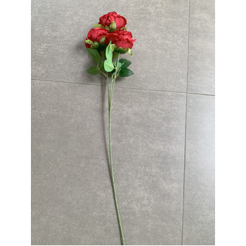 thumb_65cm - 3 Head Rose Flower Stem - Burgundy