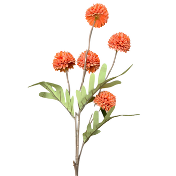 thumb_52cm - Burnt Orange Mini Artificial Chrysanthemum Pom Stem