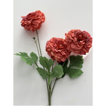 thumb_70cm Burnt Orange Artificial Ranunculus Flower Stem – 3 Head