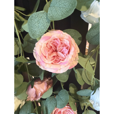 thumb_1.6m Pink Tone Deluxe Rose & Silver Dollar Eucalyptus Garland