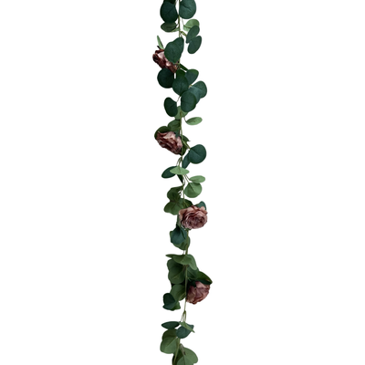 thumb_1.6m Blush Mocha Deluxe Rose & Silver Dollar Eucalyptus Garland
