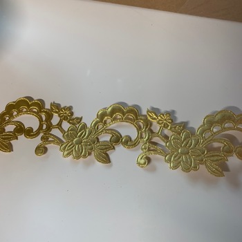 thumb_3.5cm Gold Lace Design Polyester Embossed Ribbon  18m