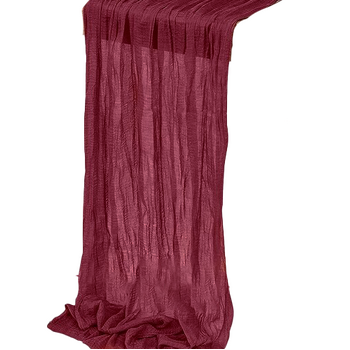thumb_Extra Long 4m Burgundy Cheesecloth Table Runner  90x400cm