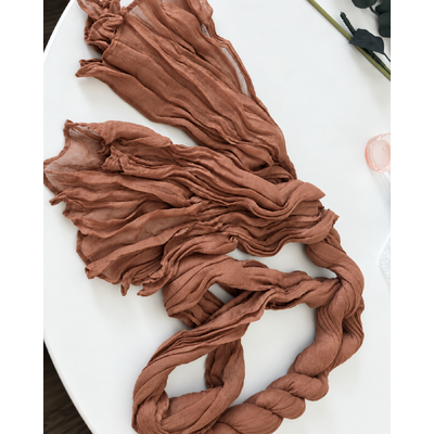 thumb_Extra Long 4m Light Brown Cheesecloth Table Runner 90x400cm