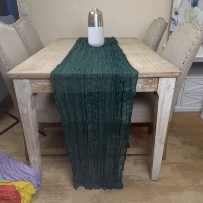 thumb_Extra Long 4m Hunter Cheesecloth Table Runner 90x400cm
