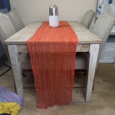 thumb_Extra Long 4m Orange Cheesecloth Table Runner 90x400cm