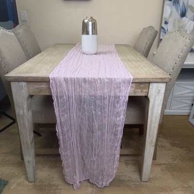 thumb_Extra Long 4m Pink Cheesecloth Table Runner 90x400cm