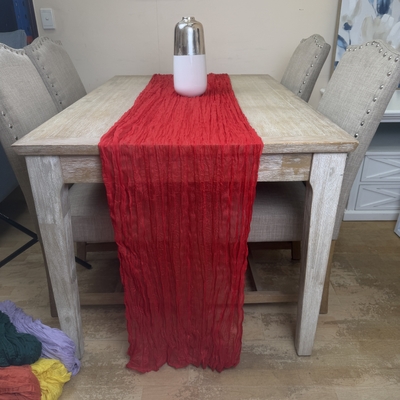 thumb_Extra Long 4m Red Cheesecloth Table Runner 90x400cm
