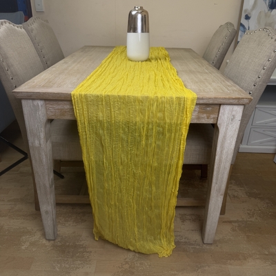 thumb_Extra Long 4m Yellow Cheesecloth Table Runner 90x400cm
