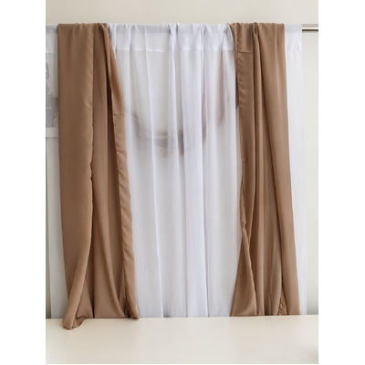 thumb_70cmx4m Latte Brown Chiffon Table Runner