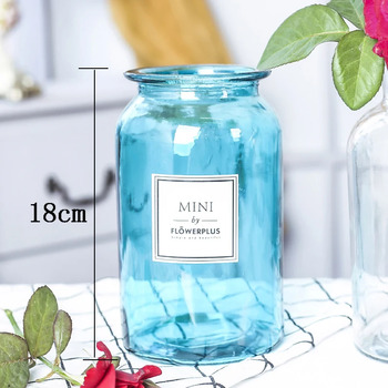 thumb_18cm Bud/Posey Glass Vase/Jar - CLEAR  with Sticker
