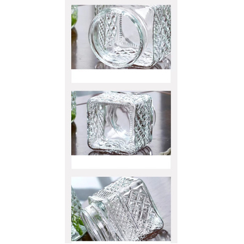thumb_Clear Vintage Square Style Vase - 10x10cm