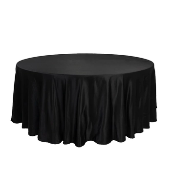 thumb_275cm Round Satin Tablecloth - Black