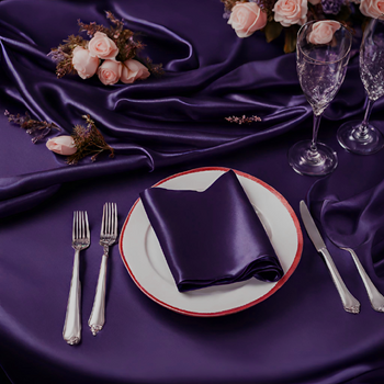 thumb_90x120inch (230x305cm) Satin Tablecloth - Purple