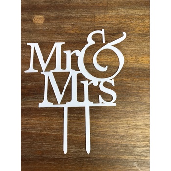 thumb_White - Mr & Mrs Acrylic Cake Topper