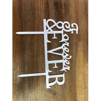 thumb_White - FOREVER & EVER Acrylic Cake Topper