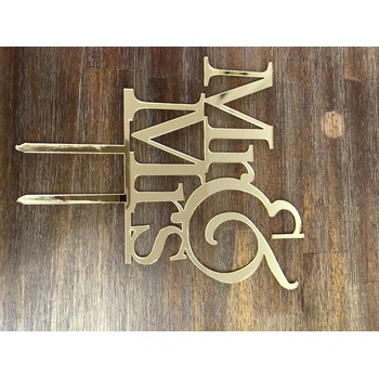 thumb_Gold - Mr & Mrs Acrylic Cake Topper