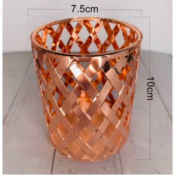 thumb_10cm Rose Gold Metal Tea Light/Votive Candle Holder