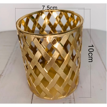 thumb_10cm Gold Metal Tea Light/Votive Candle Holder