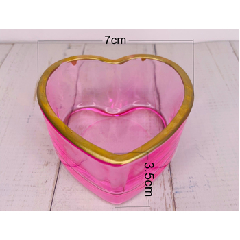 thumb_7cm Heart Shaped Tea Light Holder - Pink/Gold